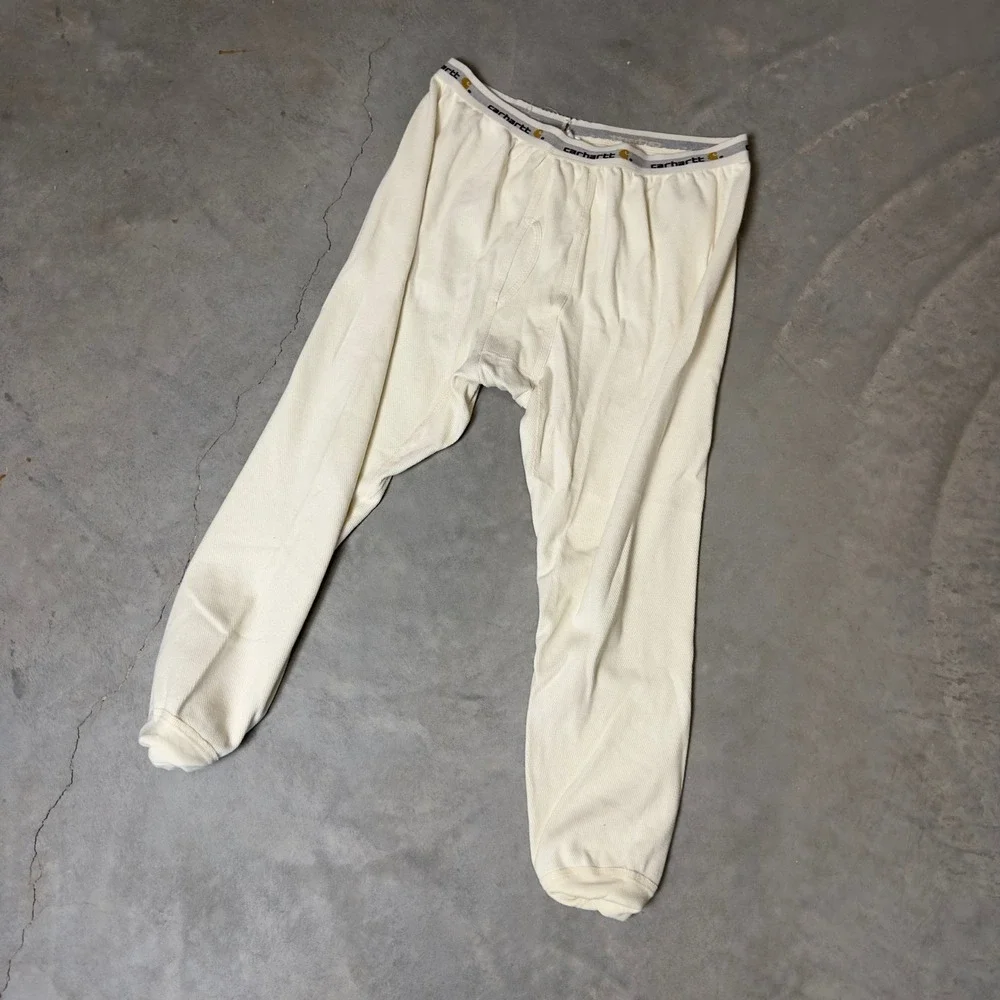 Carhartt Thermal Pants Mens XL Natural Baggy Base Layer Waffle Knit K229‎ NAT